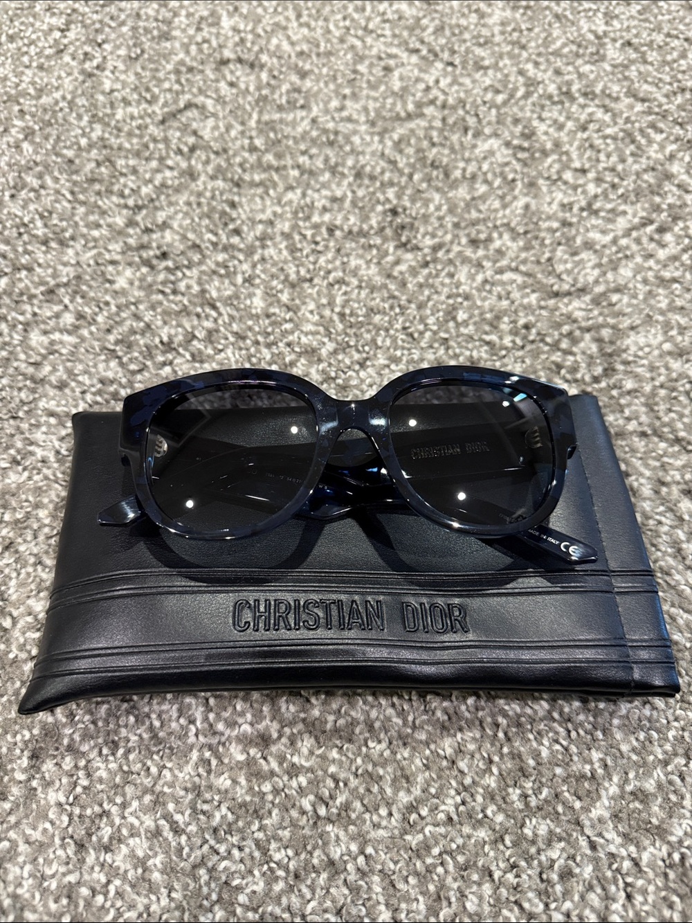 Dior Women's Navy Tortoise Round Sunglasses